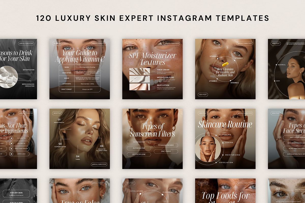 Skin Coach Instagram Templates, a Social Media Template by Xenié Creative (Photo 5 of 8)