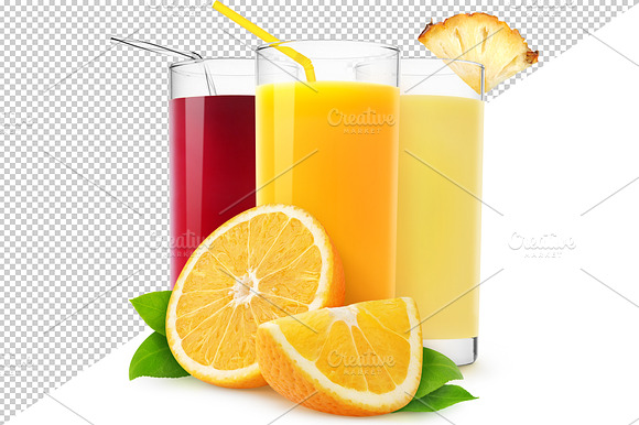 Glasses Of Fruit Juices