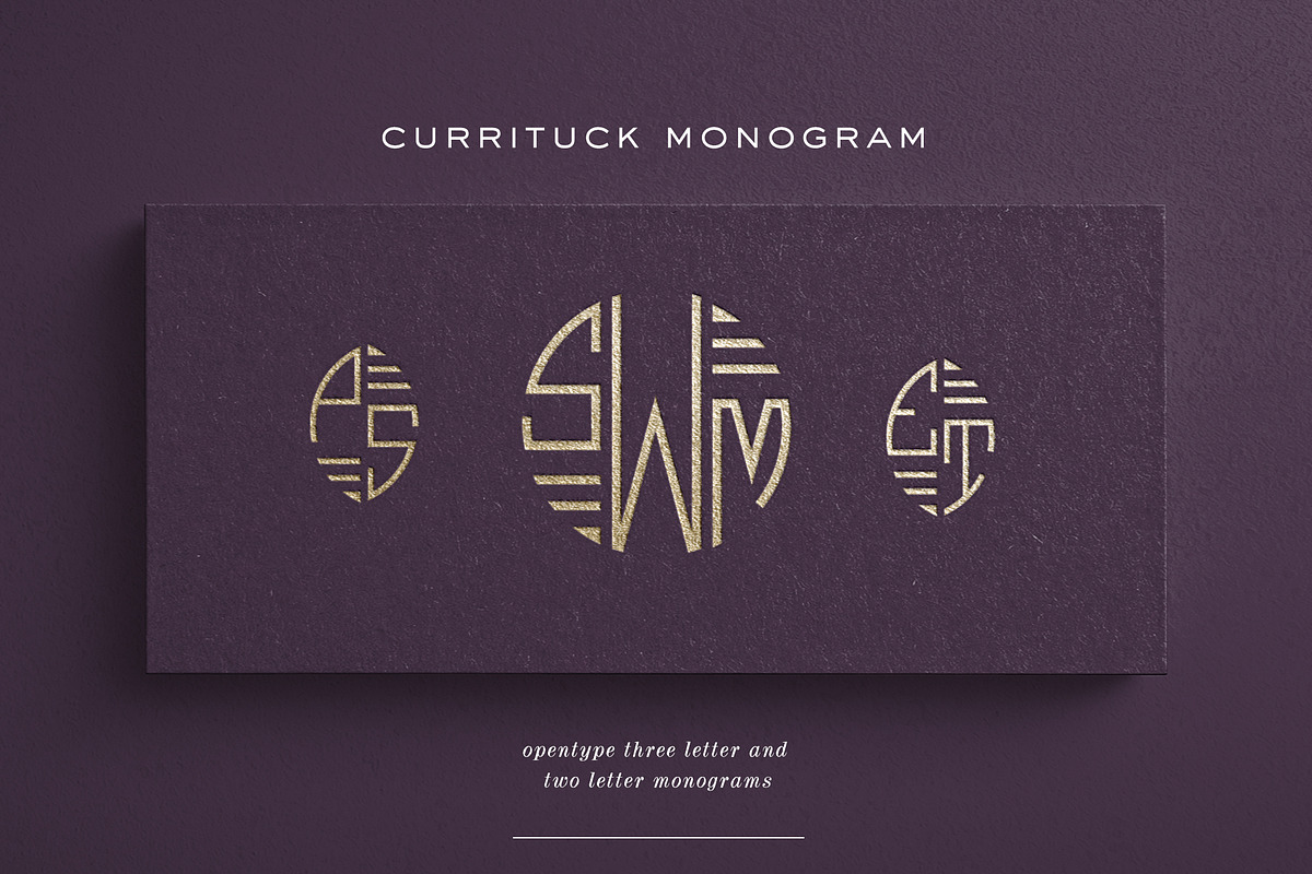 Currituck Monogram Font, a Font by Haute Papier (Photo 1 of 6)