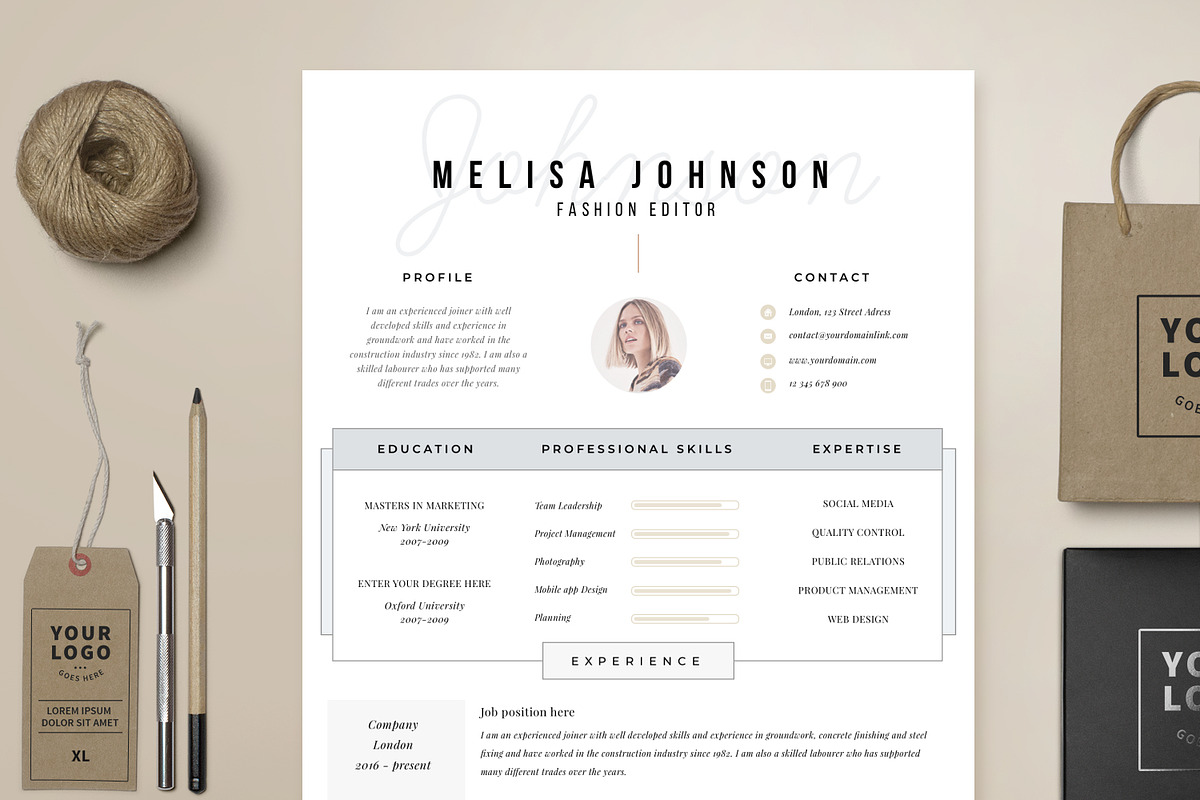 Resume Template 1 page | Amsterdam, a Resume Template by Resume Angels (Photo 1 of 9)