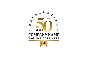 Anniversary 50th company logo design, a Branding & Logo Template by Enola99d