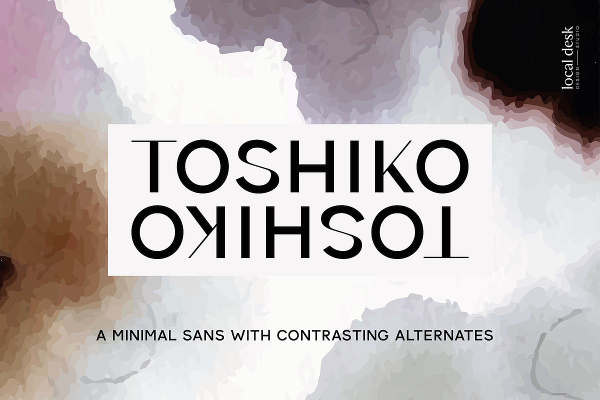 Toshiko – Minimal & Clean Sans, a Sans Serif Font by Local Desk Designstudio (Photo 1 of 13)