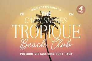 Tropique | Vintage Chic Font Pack, a Handwritten Font by Typoraith Co