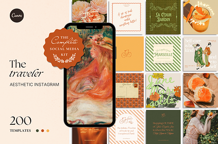 The Traveler Social Media Bundle, a Social Media Template by The Flossy Finch