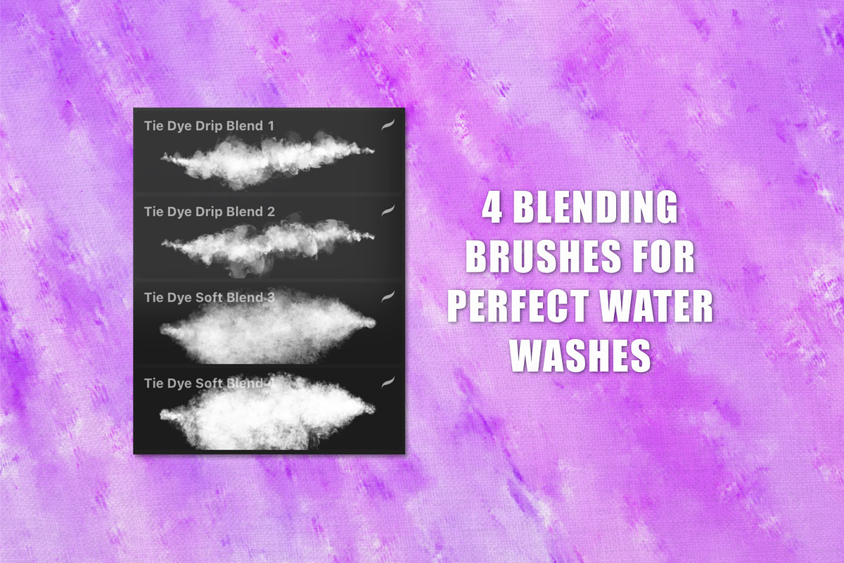 Tie Dye Watercolor Procreate Brushes, a Brush Add-On by OlgaRom (Photo 15 of 15)
