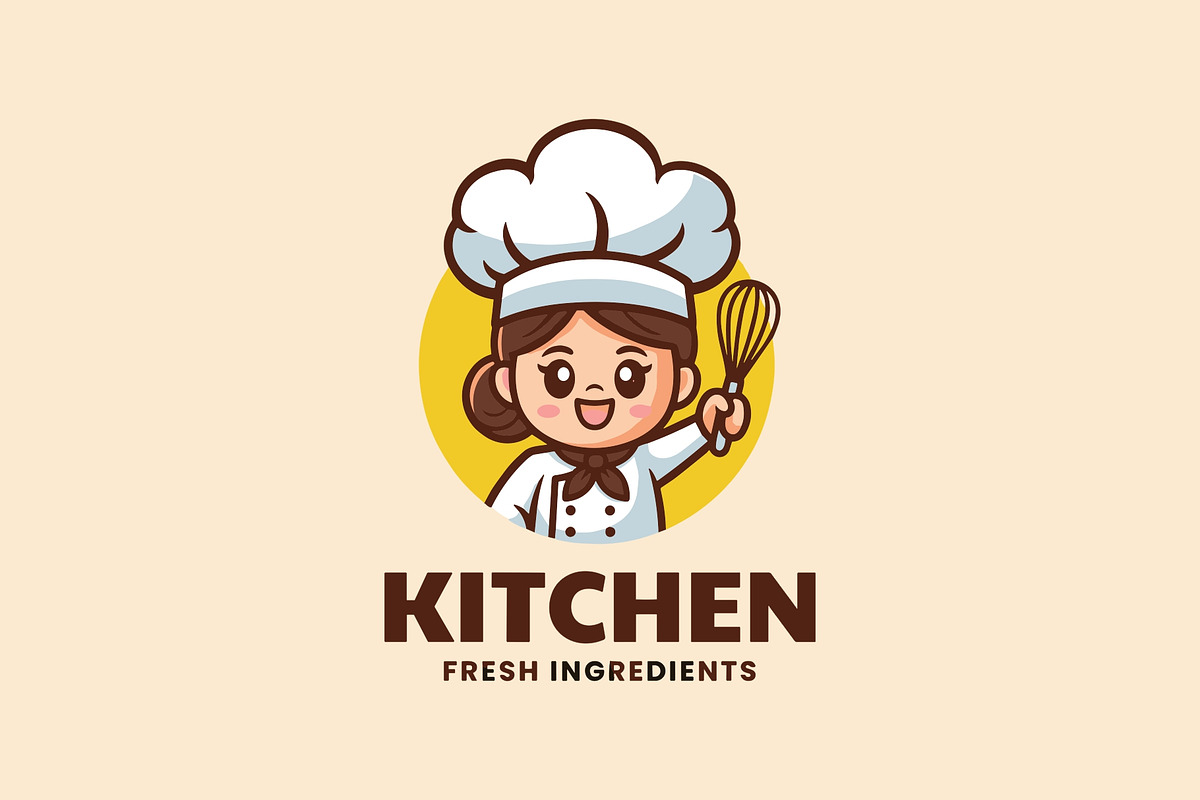 Kitchen Cute Mascot Cartoon Logo, a Food Illustration by Cekal_std (Photo 2 of 3)