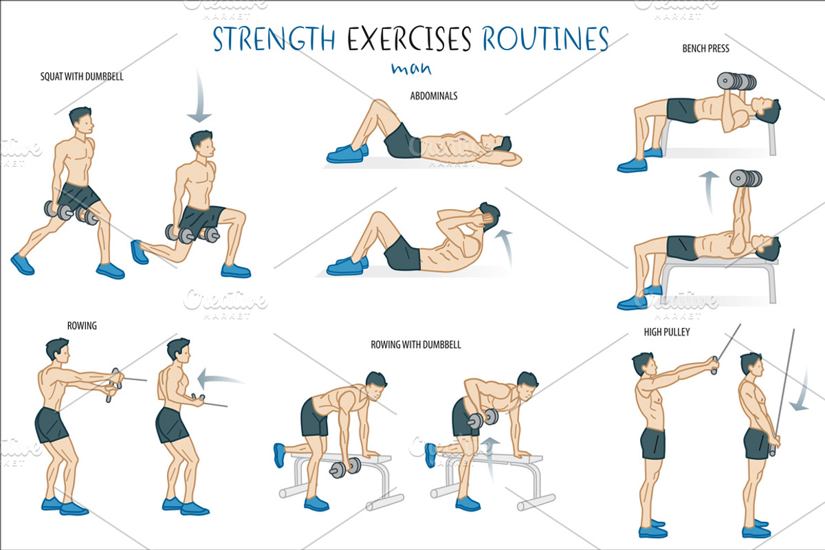 Strength Exercise Routine, a Healthcare Illustration by ÁRTICA (Photo 1 of 2)