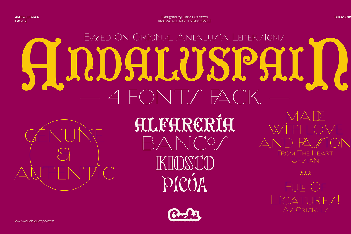 Andaluspain II, a Serif Font by Cuchi, qué Tipo! Foundry (Photo 1 of 12)