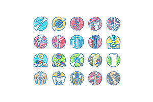 osteoporosis bone pain calcium icons, an Object Illustration by pikepicture