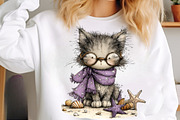 Whimsical summer cats clipart, an Illustration by SinaCreation (Thumbnail 3 of 8)
