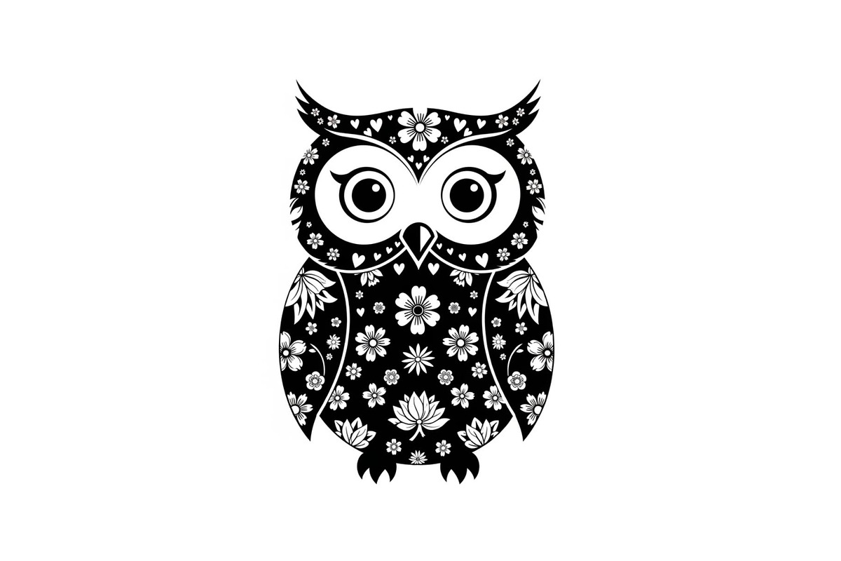 Cute Owl Silhouette Bundle, an Illustration by yasushie (Photo 19 of 31)