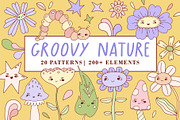 GROOVY NATURE illustrations patterns, an Object Illustration by Lena Nikolaeva (Thumbnail 1 of 15)