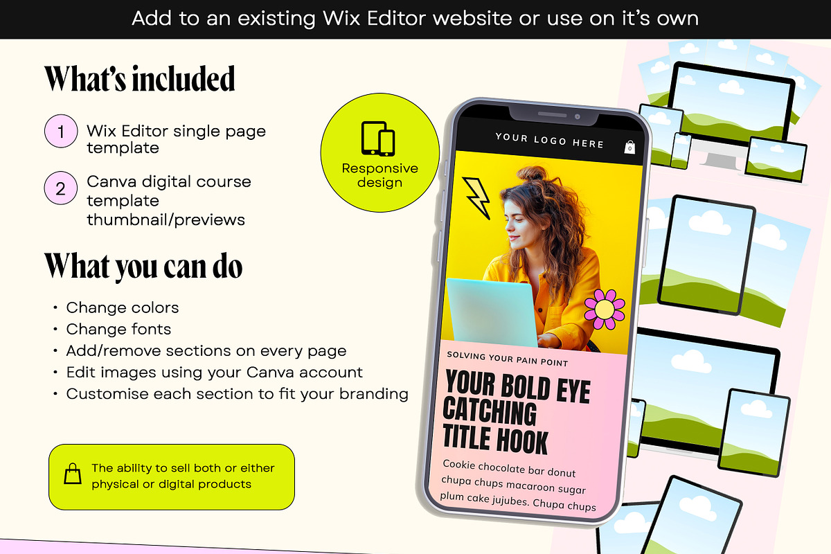 Colorful Wix Editor Sales Template, a Wix Template by Template Twist Shop (Photo 4 of 10)