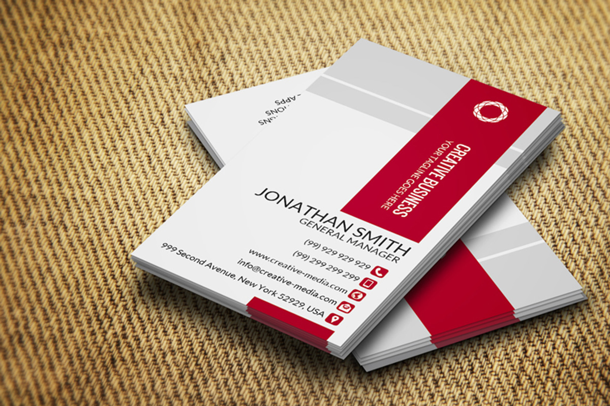 Red & White Business Card CM029, a Business Card Template by annozio (Photo 3 of 4)