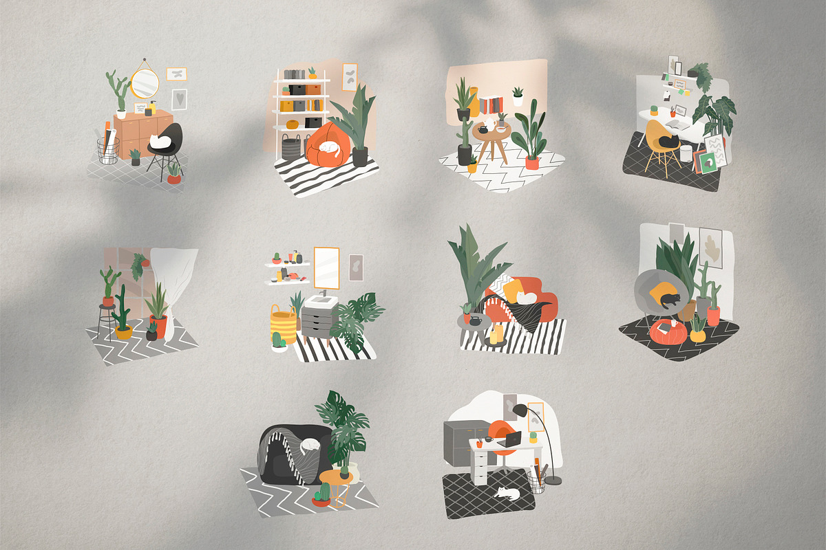 Hugge. Furniture collection., a Decorative Illustration by Merfin (Photo 15 of 16)