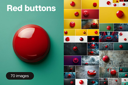 70 Red buttons, a Technology Photo by Handmadefont