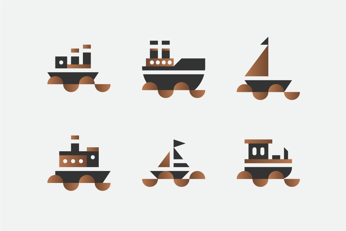 Boat Vectors, an Illustration by NadiaCastro