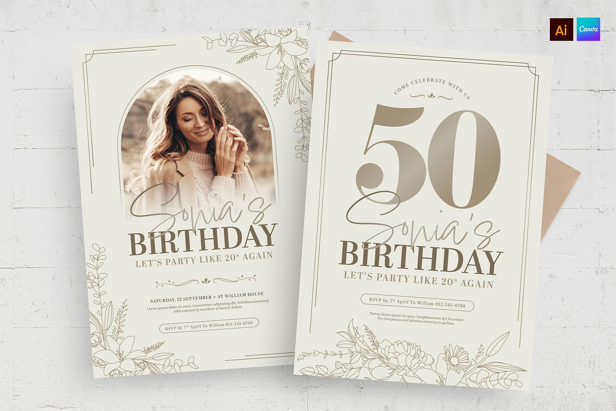 Elegant Birthday Flyer Template, a Flyer Template by BrandPacks (Photo 1 of 4)