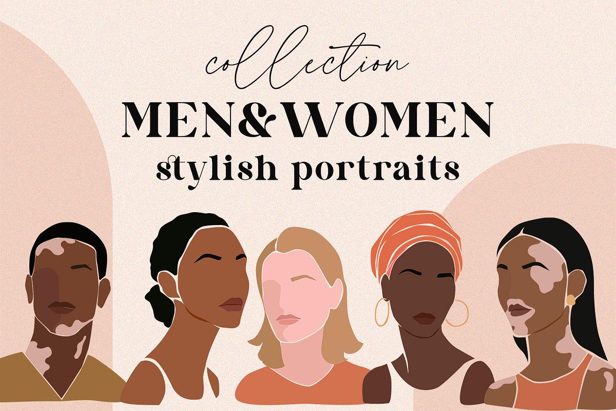 Men&Women Hairsyle Portraits, a Decorative Illustration by ms Julia Nova (Photo 1 of 5)