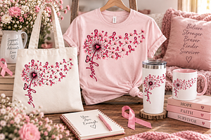 Pink Dandelion Breast Cancer Png