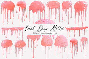 Pink Drip Melted Sublimation Bundle, an Illustration by Designworld