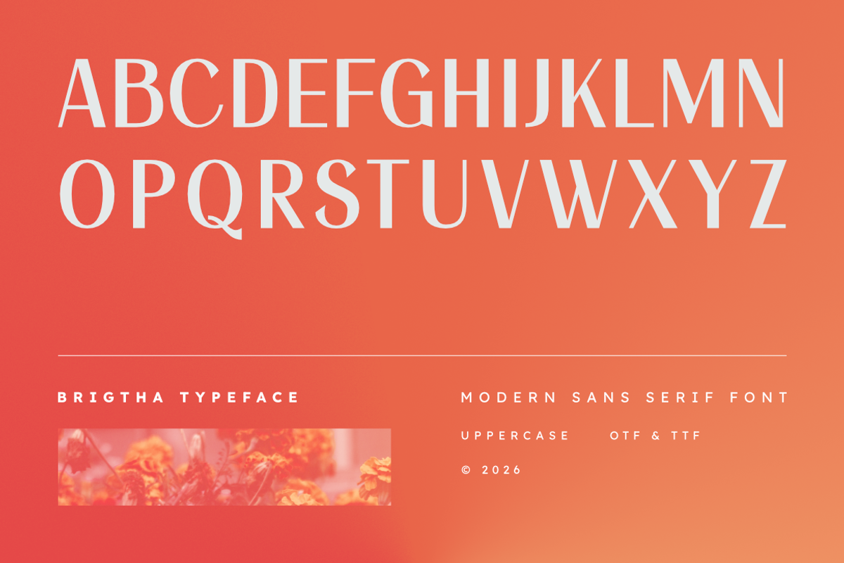Brigtha | Modern Sans Serif Font, a Sans Serif Font by Masyafi Studio (Photo 2 of 8)