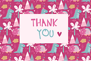 Girls Dino fun clipart, a Decorative Illustration by Poppymoondesign (Thumbnail 3 of 3)
