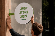 Round Storefront Sign Board Mockup, a Packaging Mockup by The Rose Project (Thumbnail 2 of 3)