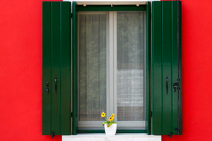 Colorful window with flower, an Architecture Photo by BOOCYS