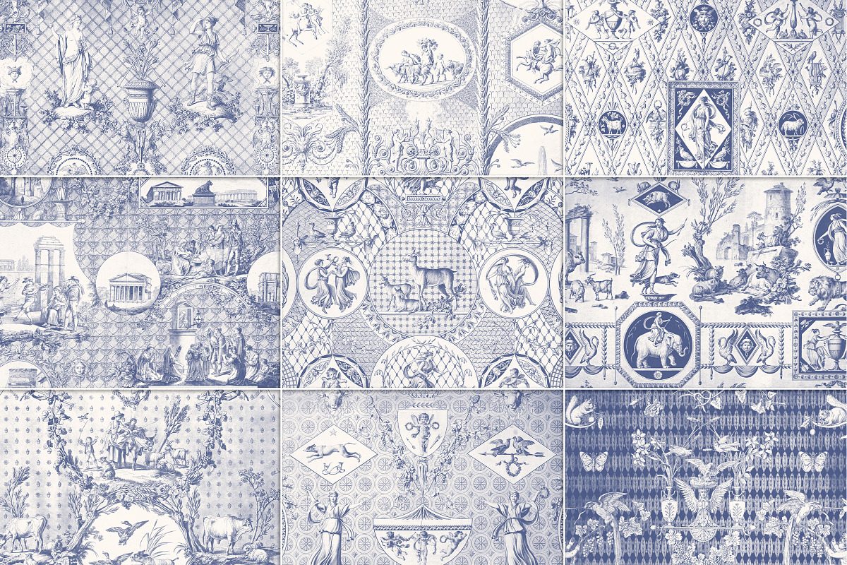 Vintage Toile Victorian PNG Patterns, a Pattern Graphic by Century Library (Photo 8 of 11)