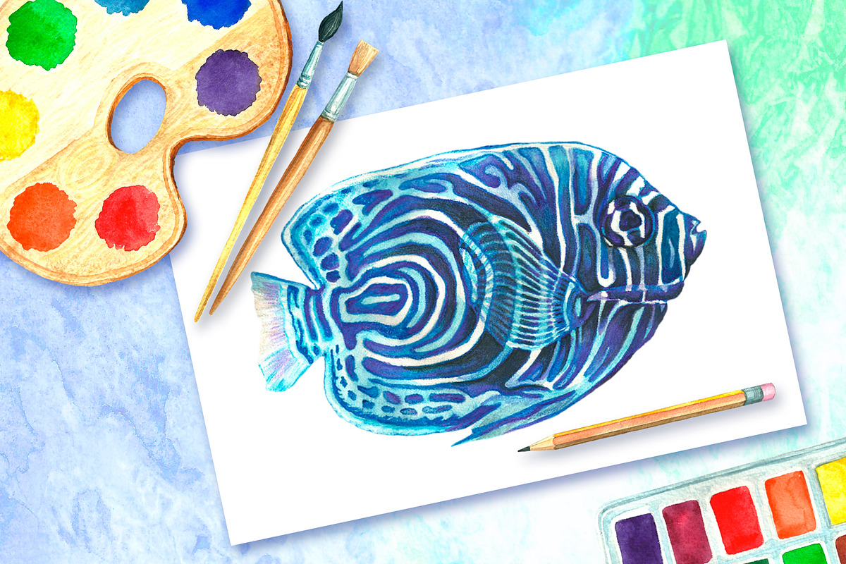 Watercolor tropical fish, an Illustration by Art Watercolor (Photo 2 of 8)