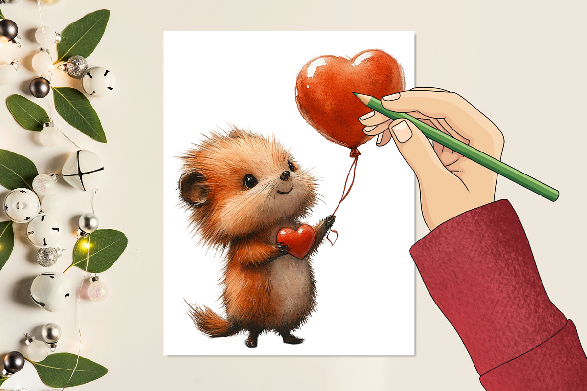 Porcupine Watercolor Cliparts, an Illustration by RobertsArt (Photo 3 of 7)