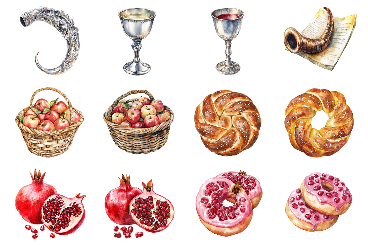 Happy Rosh Hashanah Clipart, an Illustration by Design Market (Photo 2 of 3)