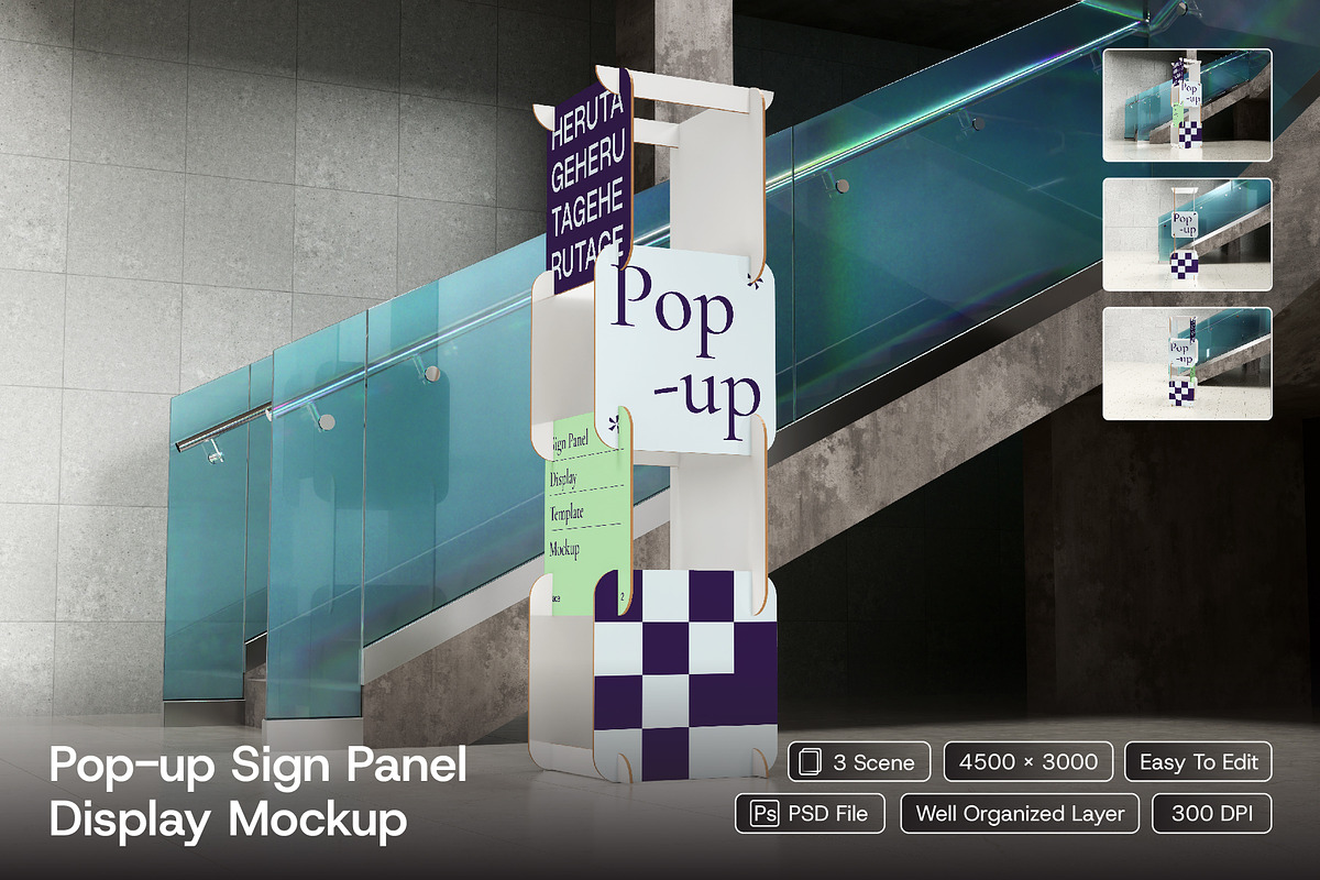 Pop-up Sign Panel Display Mockup, an Advertising Mockup by herutage (Photo 1 of 4)