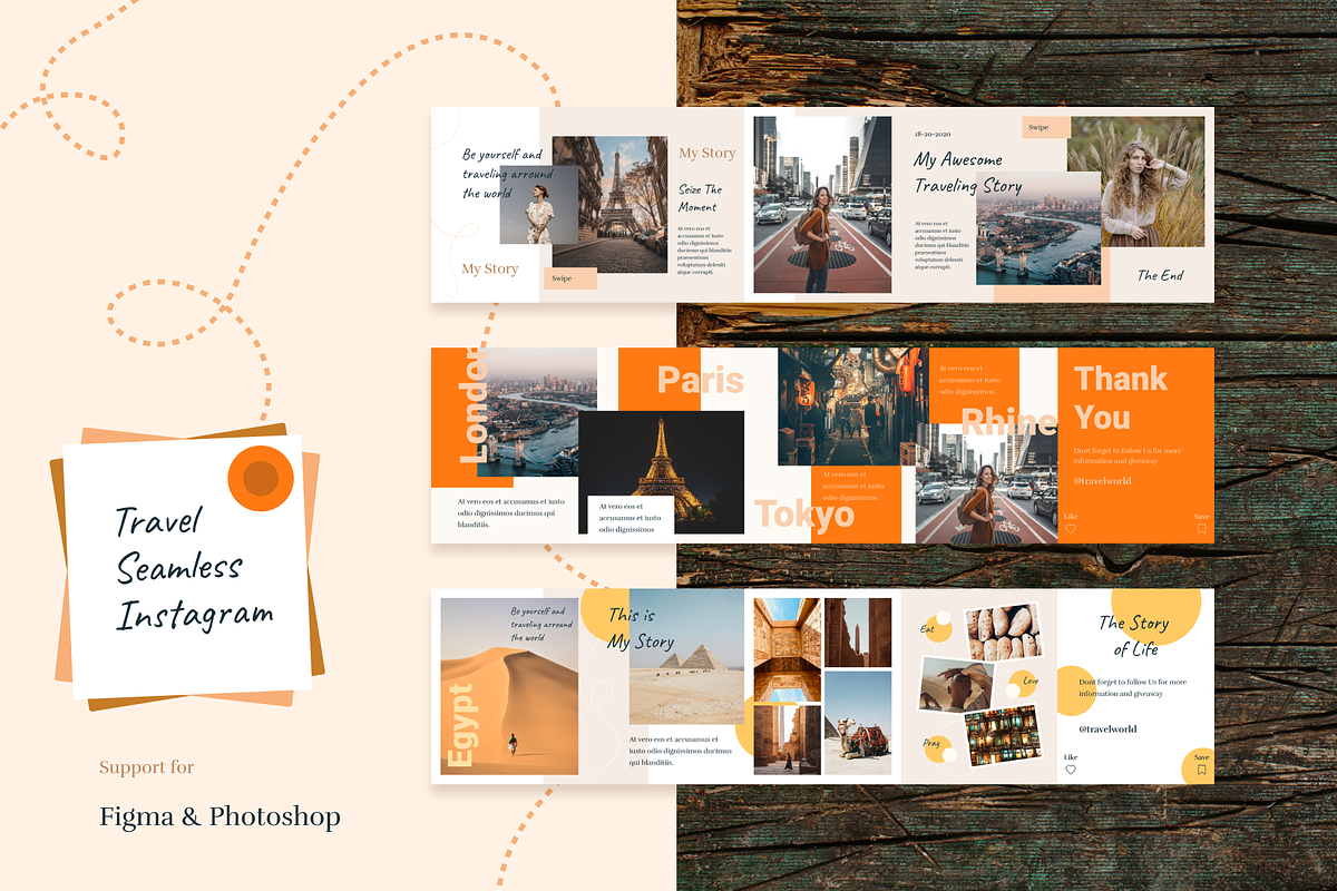Travel Seamless Instagram, a Social Media Template by Pixelz Studio (Photo 1 of 4)