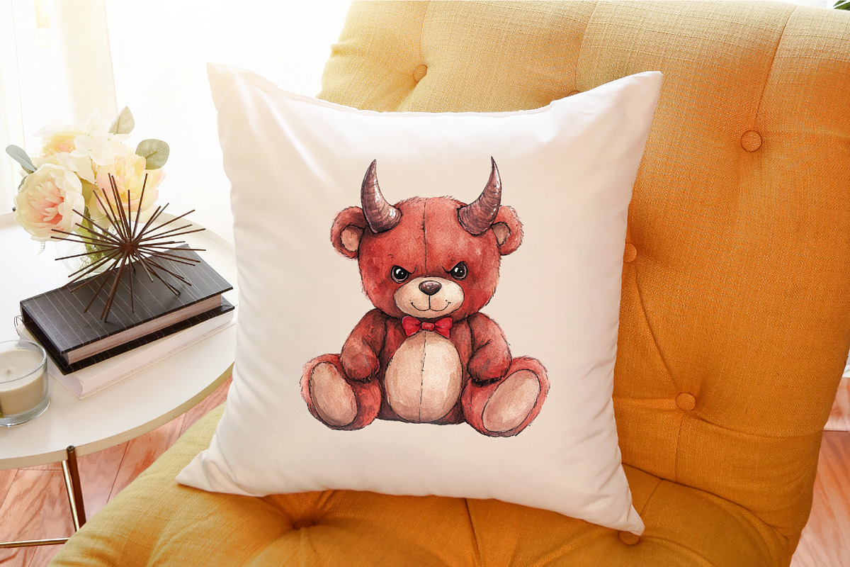 Halloween Scary Teddy Bear Clipart, an Illustration by Sublimation Artist (Photo 6 of 6)