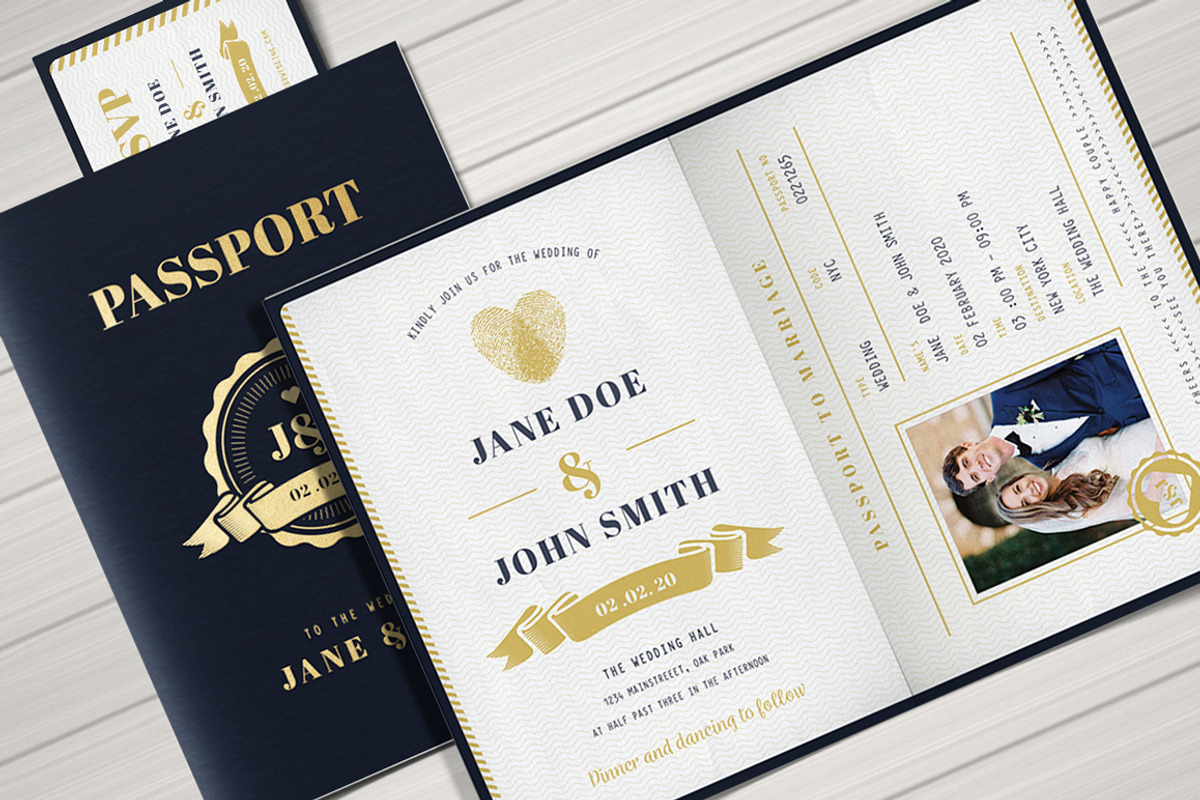 Passport Wedding Invitation, an Invitation Template by Vynetta (Photo 3 of 6)