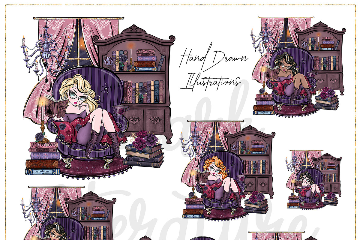 Dark Academia Hand Drawn Clipart, a Decorative Illustration by Masha  Studio (Photo 6 of 6)
