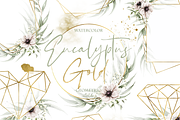 Eucalyptus Anemone Gold Frames, a Decorative Illustration by DioFlow (Thumbnail 1 of 5)