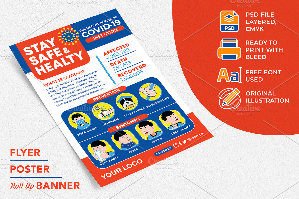 Stay Safe & Healthy Campaign, a Flyer Template by MEDZ