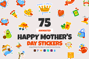 Happy Mother's Day Stickers, an Emoji Icon by Prosymbols