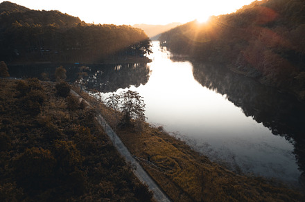 Beatiful high angle view nature lake and forest in the morning,P, a Nature Photo by Art Rachen