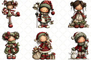 Whimsical Christmas Girl Clipart, an Illustration by Black Bird Studio (Thumbnail 5 of 6)
