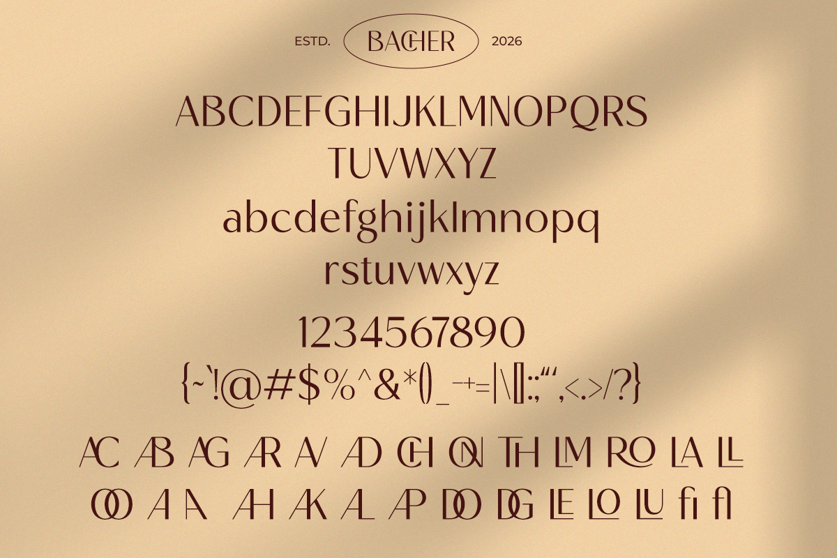 Bacher - Ligature Elegant Sans Font, a Sans Serif Font by RagamKata (Photo 9 of 9)
