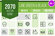 2070 Line Green & Black Icons (V1), an Outline Icon by IconBunny (Thumbnail 1 of 4)