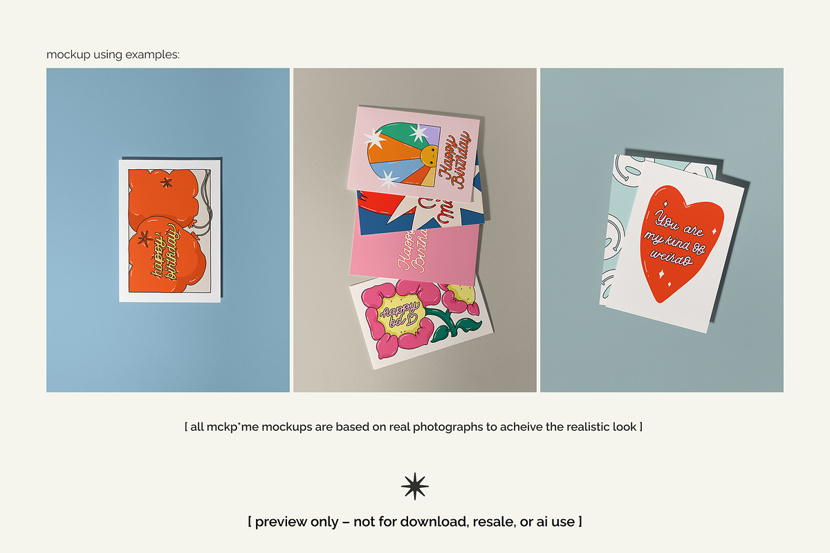 DIN A greeting card psd mockup set, a Merchandise Mockup by MCKP*ME (Photo 4 of 7)