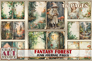 Fantasy Forest Junk Journal Pages, an Object Illustration by CraftArtStory