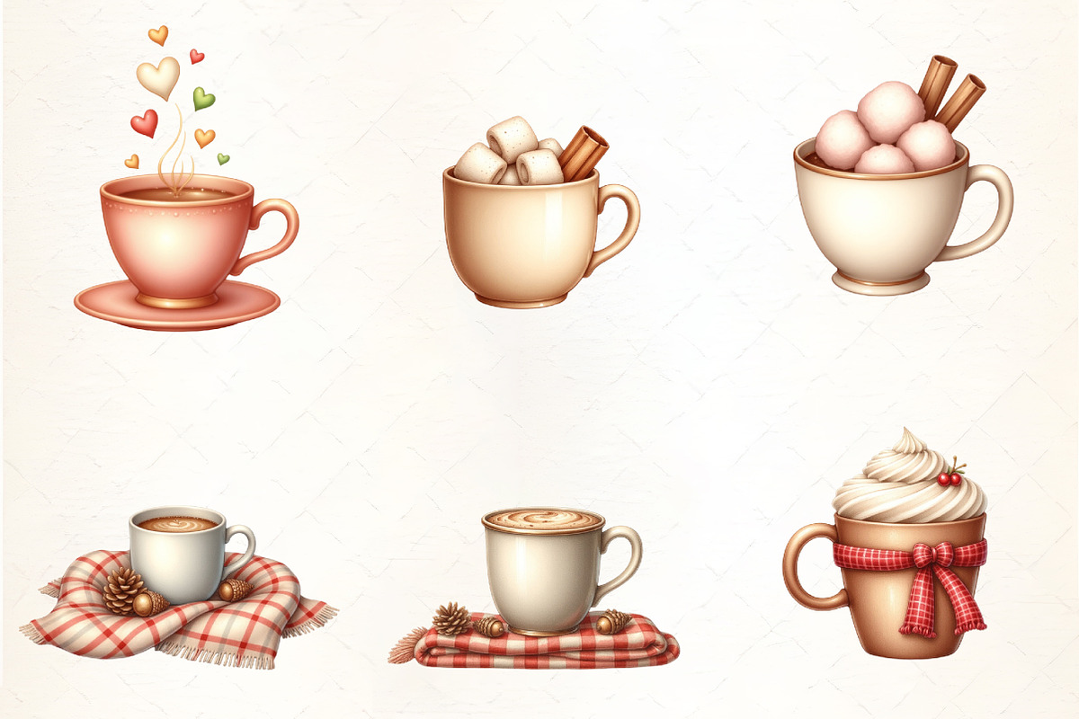 Autumn Teacup Watercolor Clipart, an Illustration by CrexoraLab (Photo 3 of 5)