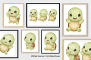 15 Bundle Watercolor Cute Turtle, an Animal Illustration by Morspective (Thumbnail 4 of 8)