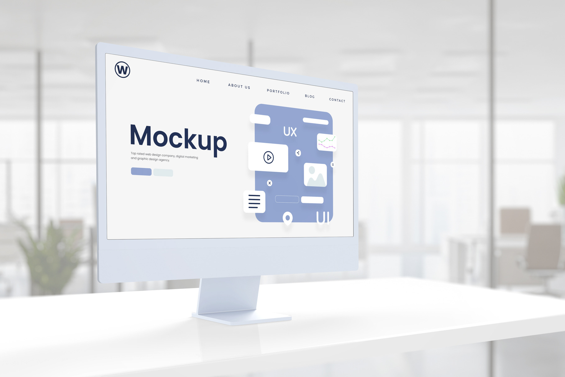 Modern web design layout mockup iMac, a Mac Mockup by RSplaneta